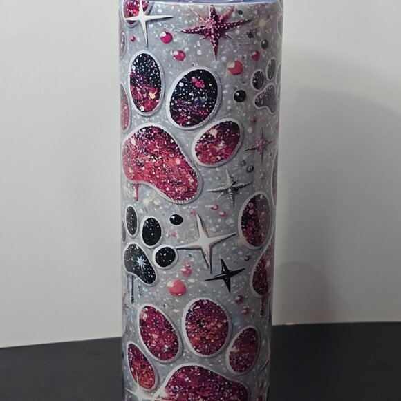 20 oz Glitter Paw-Prints - Picture 2 of 4